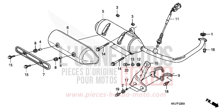SILENCIEUX D'ECHAPPEMENT de S-wing ABS PEARL COOL WHITE (NHA16) 2011